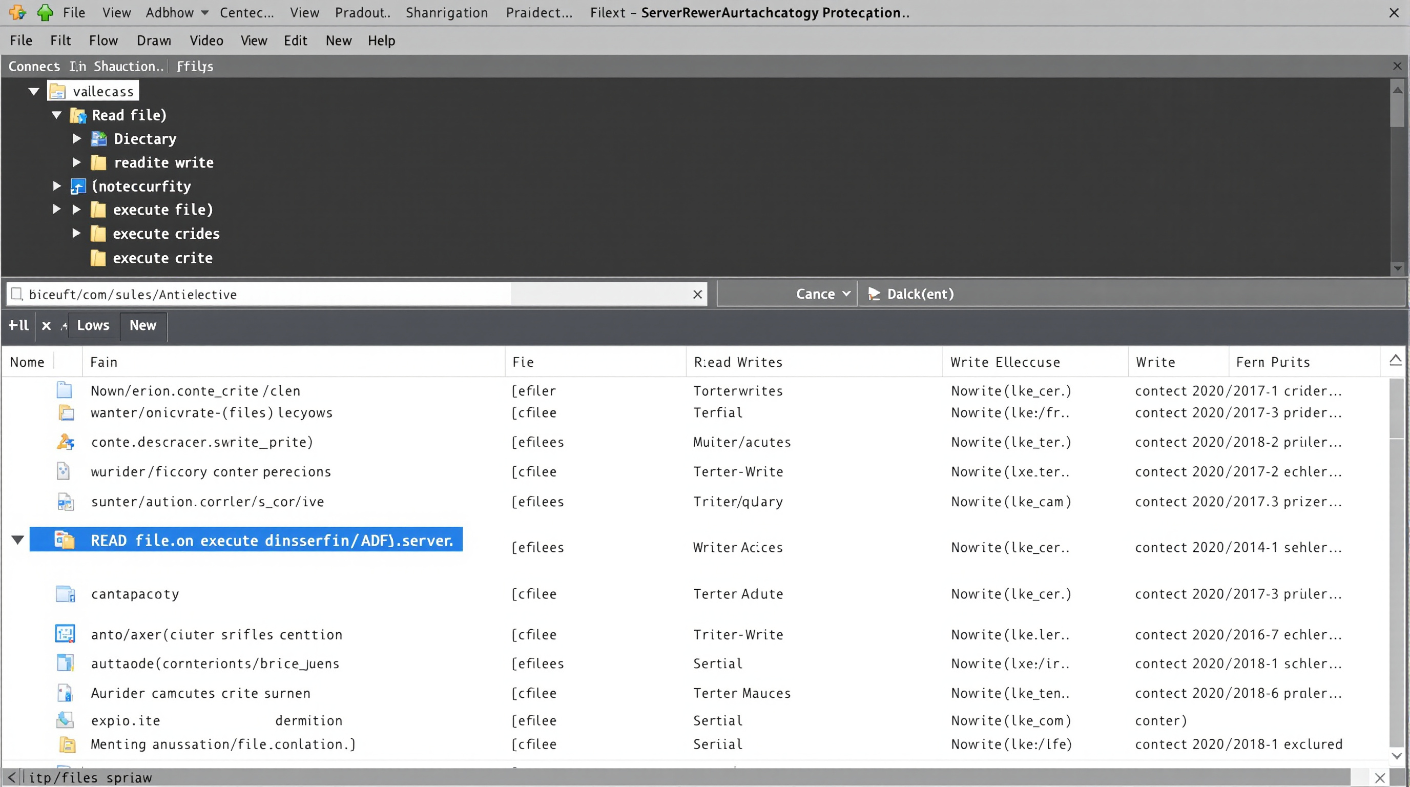 Dosya yönetimi arayüzü
